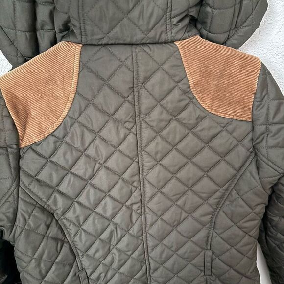 Krush Quilted Olive Coat with Hood Size Small - Picture 6 of 7
